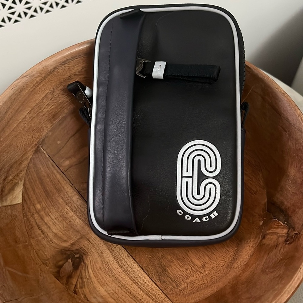 Coach north/south leather pouch